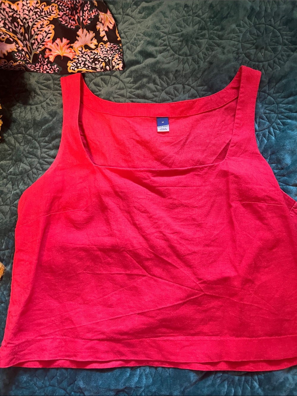 Old navy red linen top size M